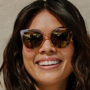 Mohala Eyewear Pikake Sunglasses in Guava Mimosa with Polarized Mirrored Lenses